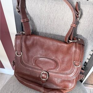 Burberry Double Sided Brown Leather Saddle Bag